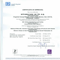 Cracker Plant BRC Global Standard for Food Safety Certificate