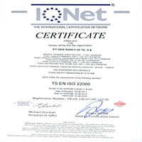 Eti Gıda IQNET 2013 Certificate