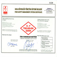 Certificat pentru managementul calităţii TS EN ISO 22000, pentru ETI Gida