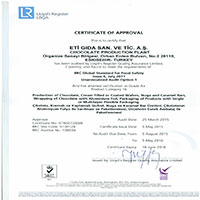 Certificat de Standardizare pentru Siguranţa Produselor Alimentare BRC Global, pentru Fabrica de Ciocolată